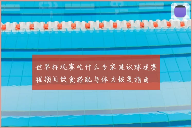 世界杯观赛吃什么专家建议球迷赛程期间饮食搭配与体力恢复指南